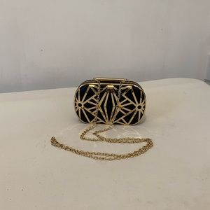 Gold detail clutch with chain